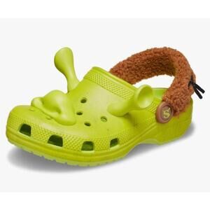 NWT Crocs Unisex Kids' Dreamworks Classic Shrek Clog in Lime Punch, sz 13